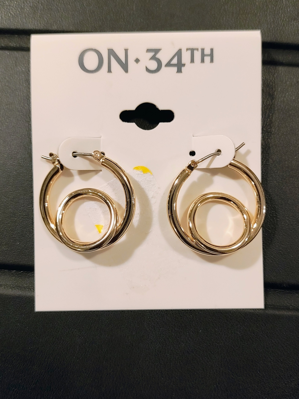 ON·34TH Gold Interlocking Hoop Earrings